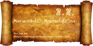 Maracskó Magdaléna névjegykártya
